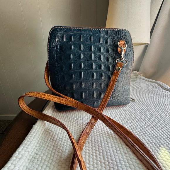 Moda in Pelle Alice blue/Saddle leather Crossbody bag - Picture 6 of 6